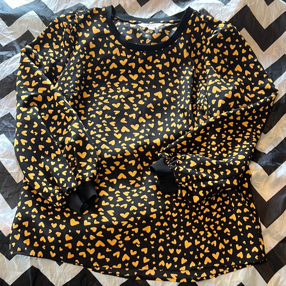 POPSUGAR Womens Black and Gold Blouse Size Medium
